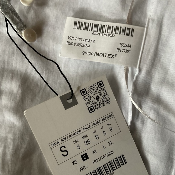 Zara Silver Metallic Women's Top, New, Small - Picture 5 of 9